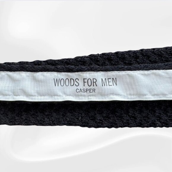 Vintage Briar Knit Tie • Made in England • Black Textured Slim Square-End - Picture 4 of 5